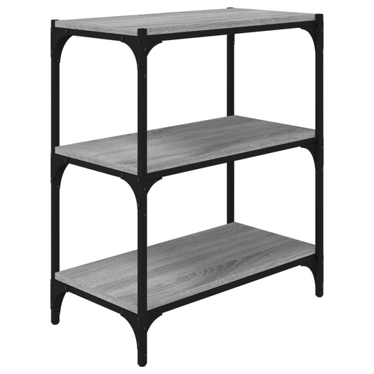 vidaXL Βιβλιοθήκη Γκρι Sonoma 60 x 33 x 70,5 εκ. Επεξ. Ξύλο & Ατσάλι