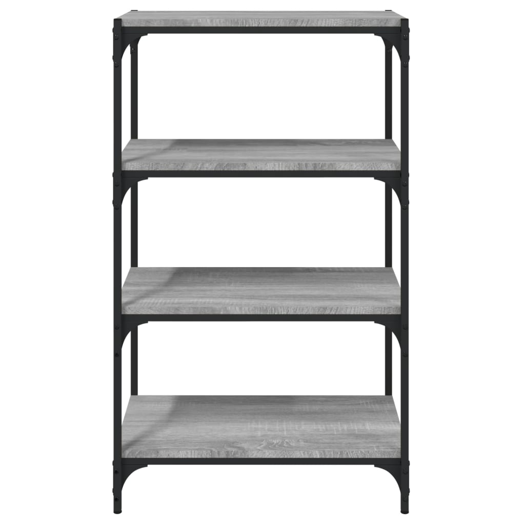 vidaXL Βιβλιοθήκη Γκρι Sonoma 60 x 33 x 100 εκ. Επεξ. Ξύλο & Ατσάλι