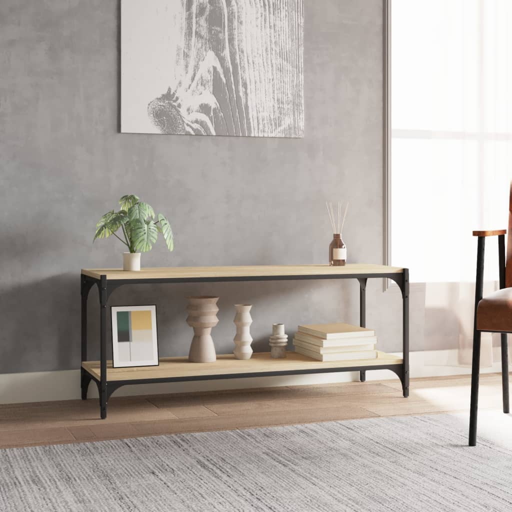 vidaXL Έπιπλο Τηλεόρασης Sonoma Δρυς 100x33x41 εκ. Επεξ. Ξύλο & Ατσάλι