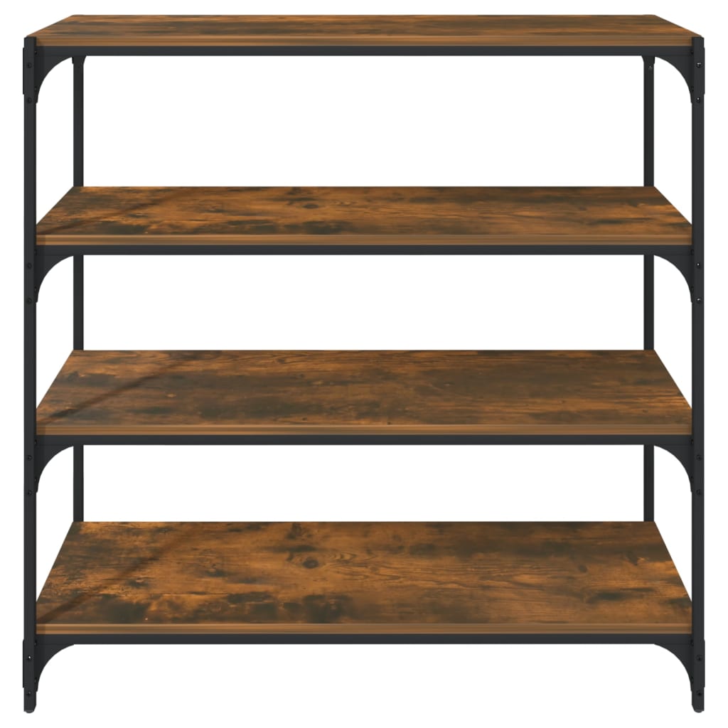 vidaXL Βιβλιοθήκη Καπνιστή Δρυς 100 x 33 x 100 εκ. Επεξ. Ξύλο & Ατσάλι