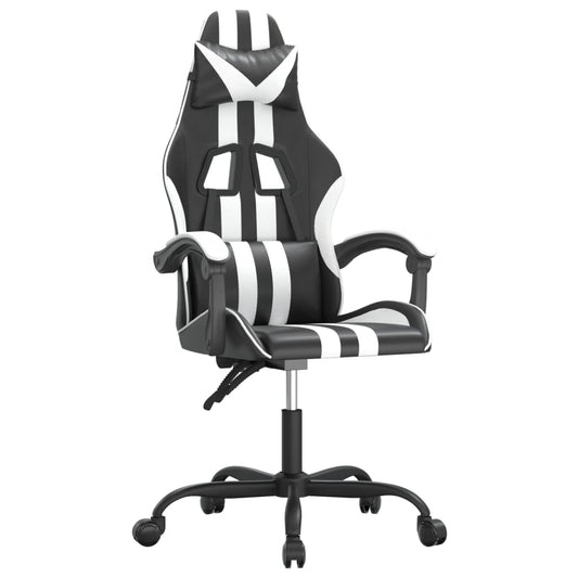 vidaXL Καρέκλα Gaming Περιστρεφόμενη Μαύρη/Λευκή από Συνθετικό Δέρμα