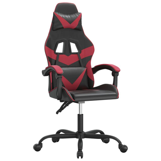 vidaXL Καρέκλα Gaming Περιστρεφόμενη Μαύρη/Μπορντό από Συνθετικό Δέρμα