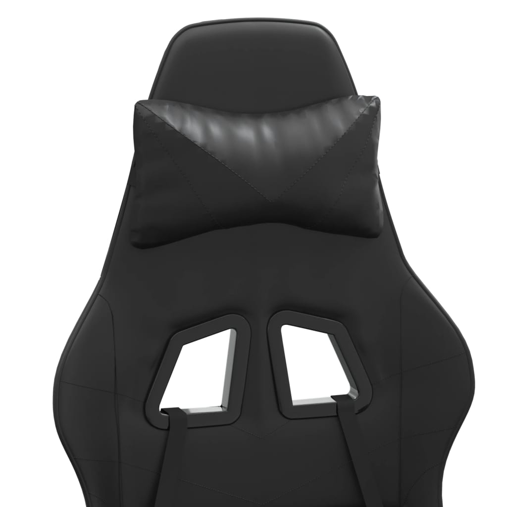 vidaXL Καρέκλα Gaming Περιστρ. Υποπόδιο Μαύρο Συνθετικό Δέρμα