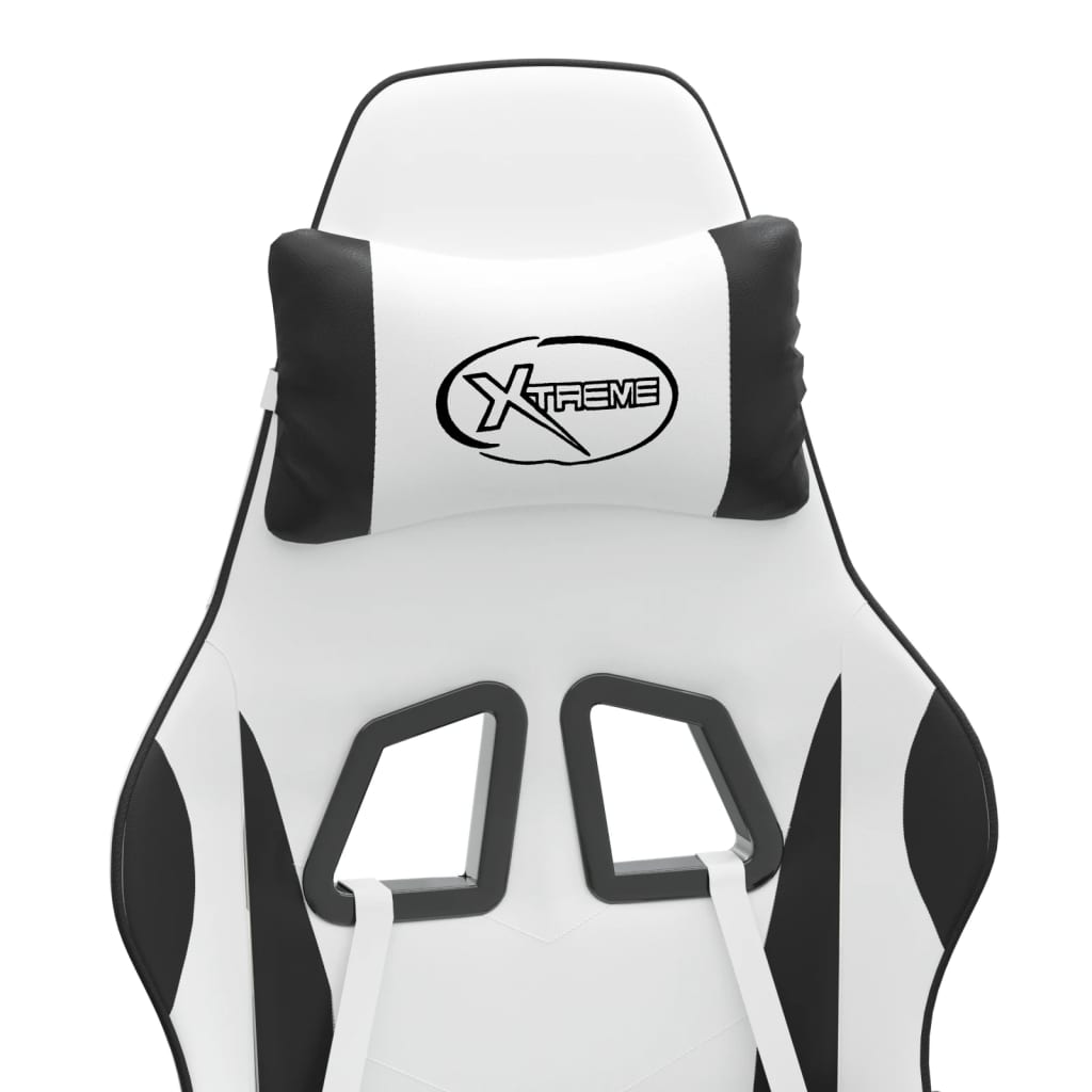 vidaXL Καρέκλα Gaming Περιστρεφόμενη Λευκή/Μαύρη από Συνθετικό Δέρμα