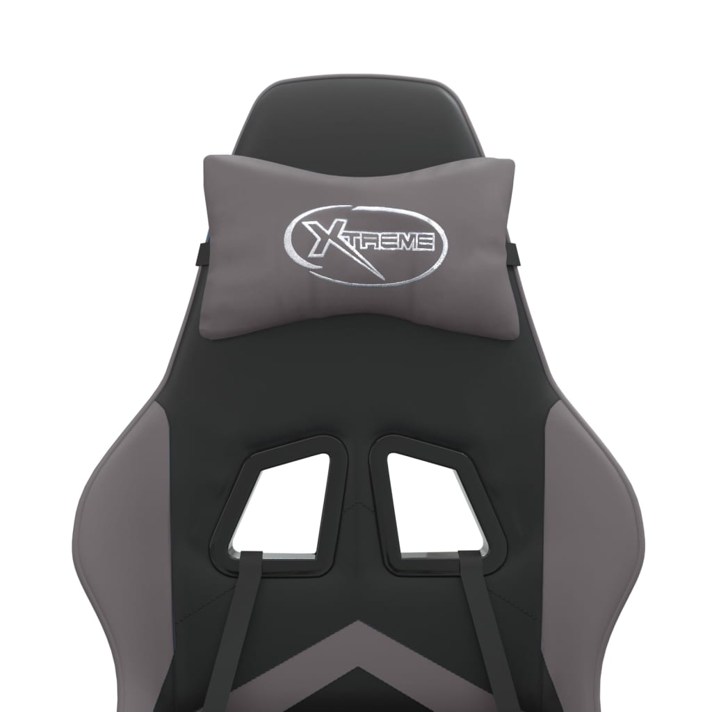 vidaXL Καρέκλα Gaming Περιστρεφόμενη Μαύρη/Γκρι από Συνθετικό Δέρμα