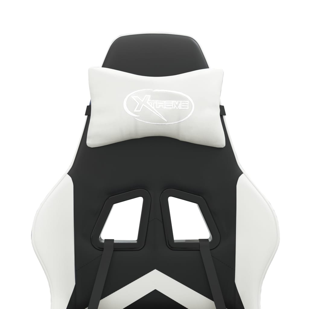 vidaXL Καρέκλα Gaming Περιστρεφόμενη Μαύρη/Λευκή από Συνθετικό Δέρμα