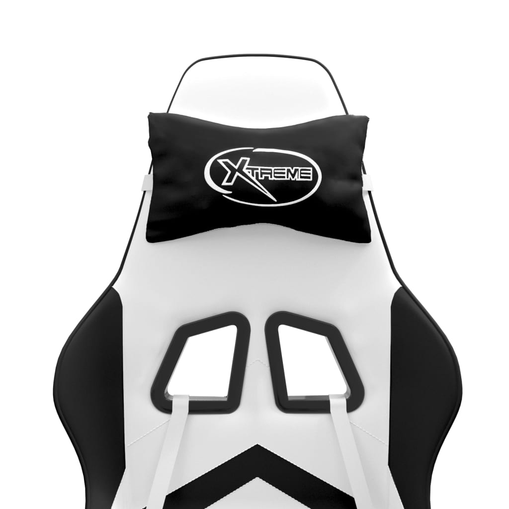 vidaXL Καρέκλα Gaming Περιστρεφόμενη Λευκή/Μαύρη από Συνθετικό Δέρμα