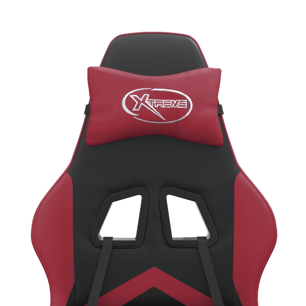 vidaXL Καρέκλα Gaming Περιστρ. Υποπόδιο Μαύρο/Μπορντό Συνθετικό Δέρμα