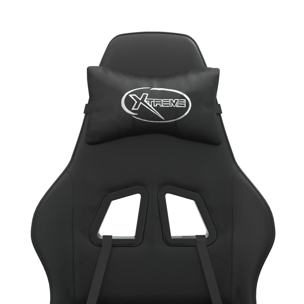 vidaXL Καρέκλα Gaming Περιστρ. Υποπόδιο Μαύρο Συνθετικό Δέρμα