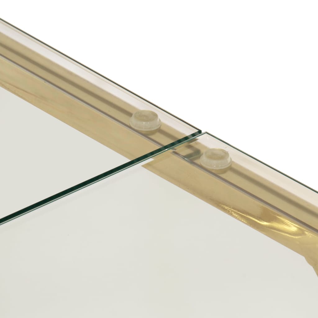 vidaXL Τραπέζι Σαλονιού Χρυσό από Ανοξείδωτο Ατσάλι και Ψημένο Γυαλί