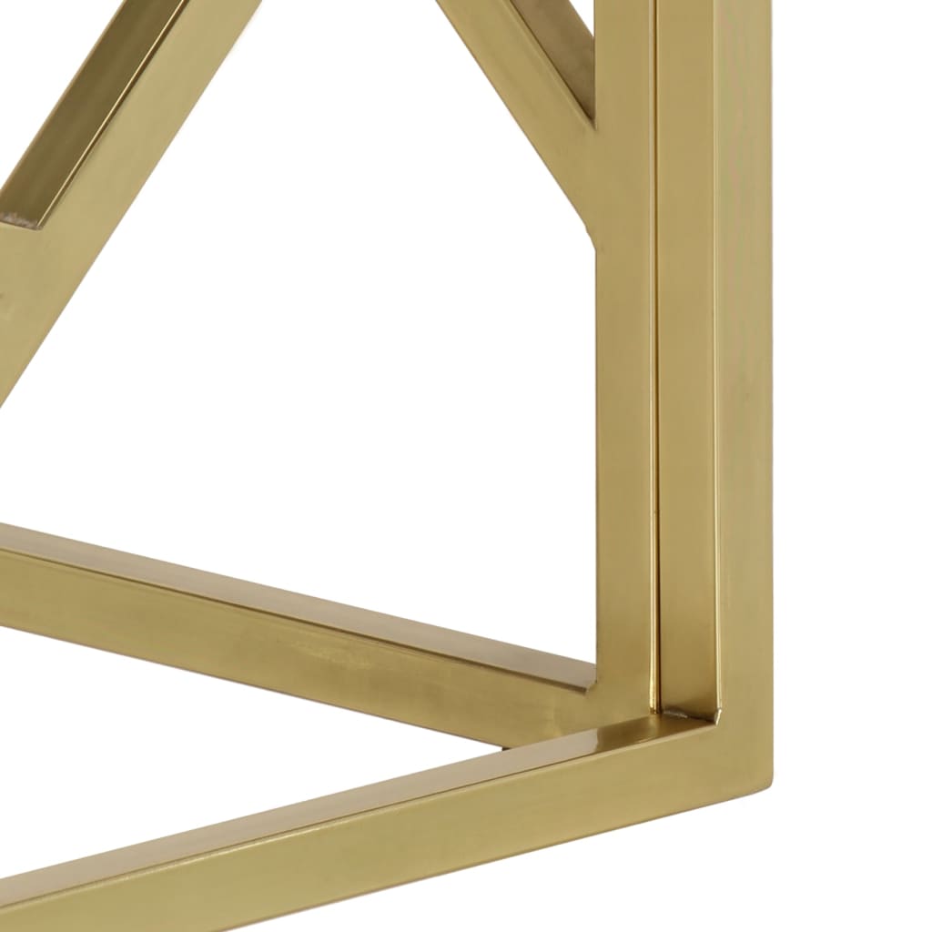 vidaXL Τραπέζι Σαλονιού Χρυσό από Ανοξείδωτο Ατσάλι και Ψημένο Γυαλί