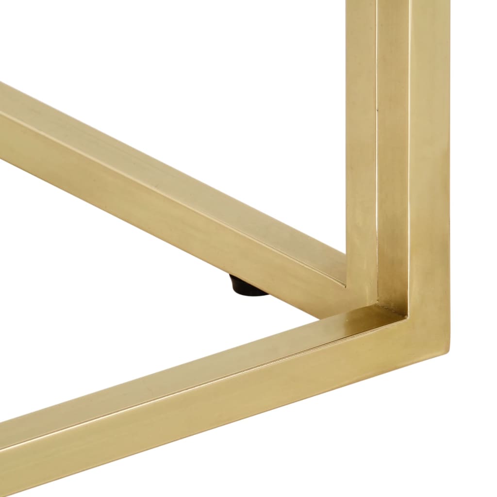 vidaXL Τραπέζι Σαλονιού Χρυσό από Ανοξείδωτο Ατσάλι και Ψημένο Γυαλί