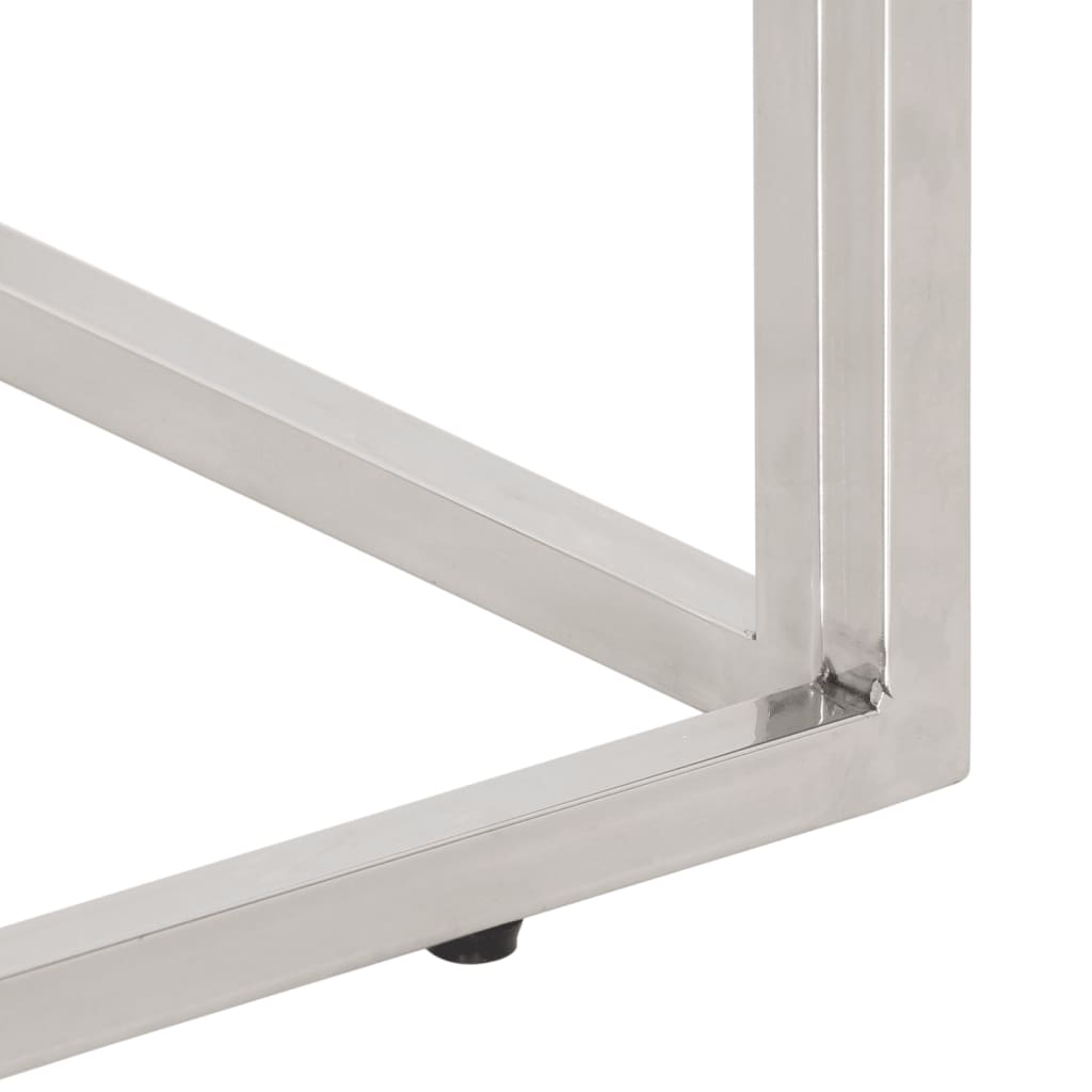 vidaXL Κονσόλα Σαλονιού Ασημί Ανοξείδωτο Ατσάλι & Ξύλο Sleeper