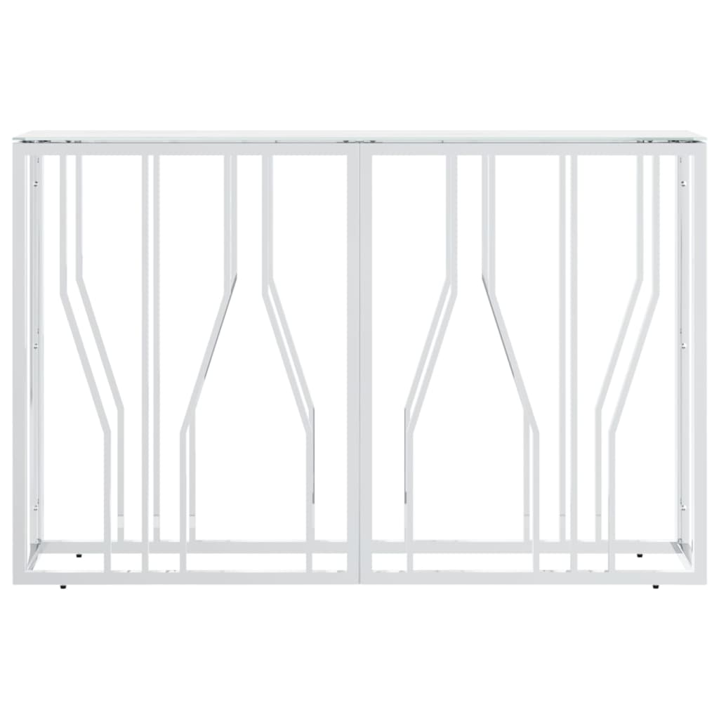 vidaXL Τραπέζι Κονσόλα Ασημί 110x30x70 εκ. Ανοξείδωτο Ατσάλι και Γυαλί