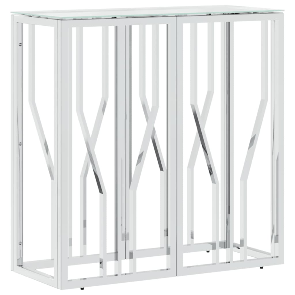 vidaXL Τραπέζι Κονσόλα 70x30x70 εκ. από Ανοξείδωτο Ατσάλι και Γυαλί