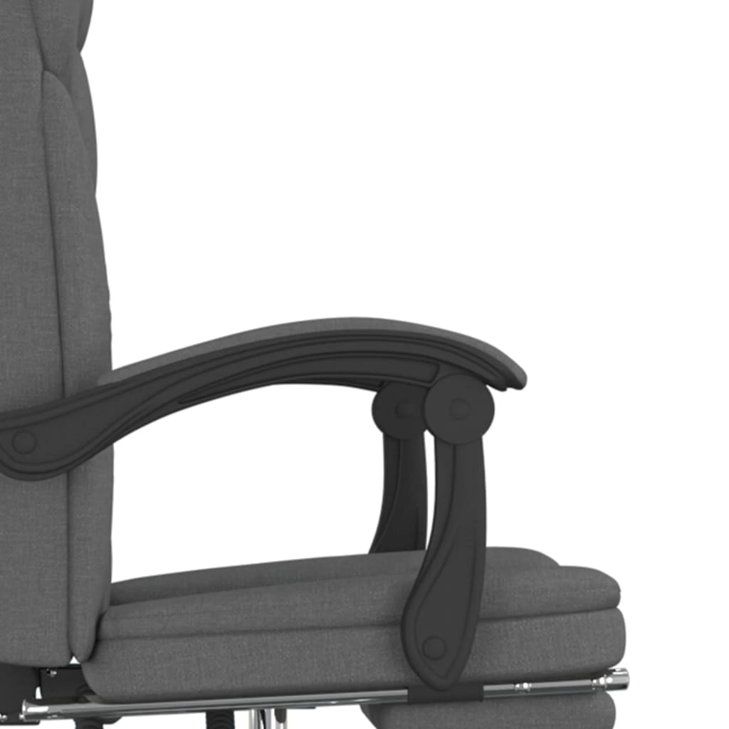vidaXL Καρέκλα Γραφείου Ανακλινόμενη Σκούρο Γκρι Υφασμάτινη