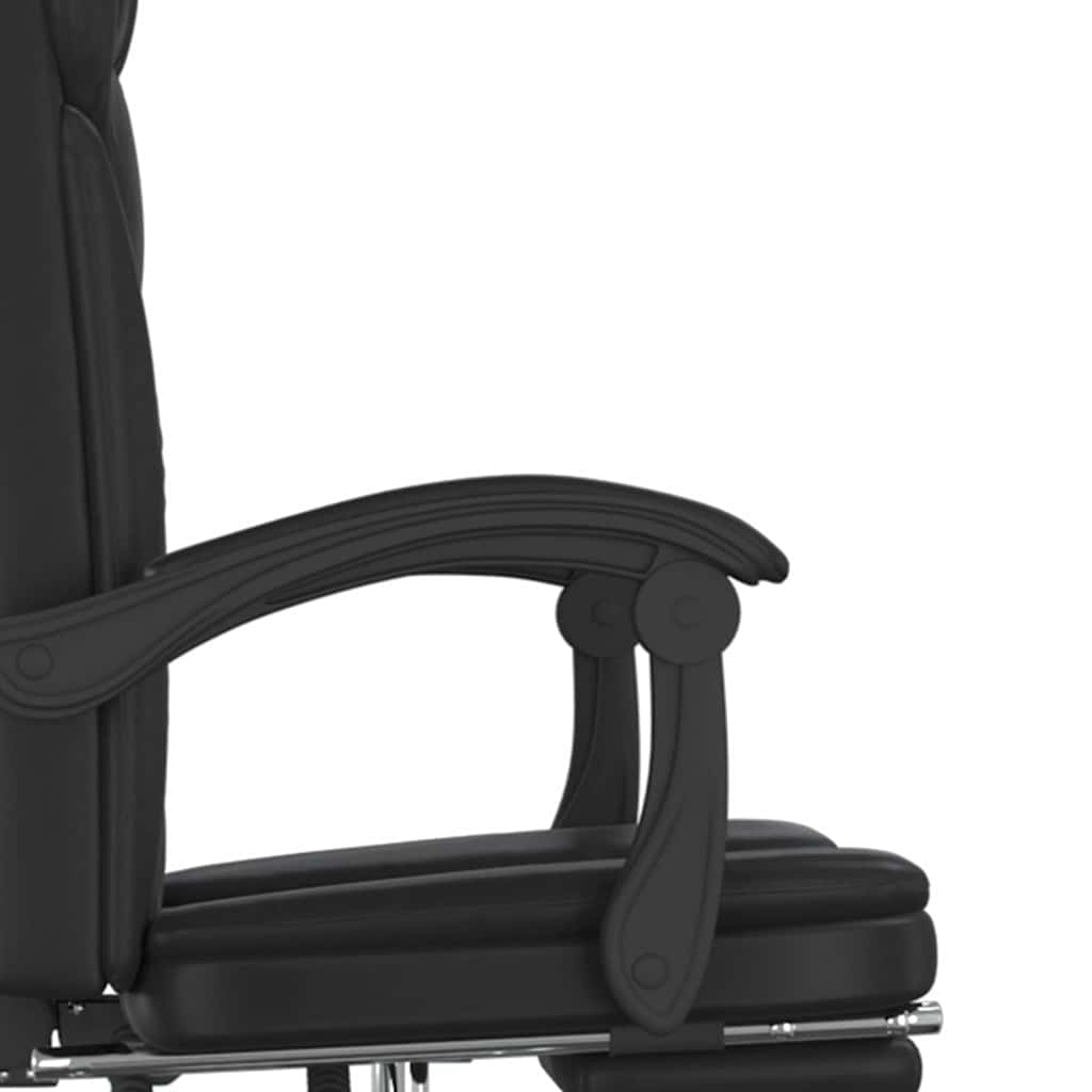 vidaXL Καρέκλα Γραφείου Ανακλινόμενη Μαύρη Συνθετικό δέρμα