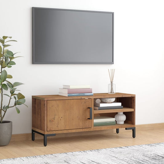vidaXL Έπιπλο Τηλεόρασης Καφέ 90 x 30 x 40 εκ. από Μασίφ Ξύλο Πεύκου