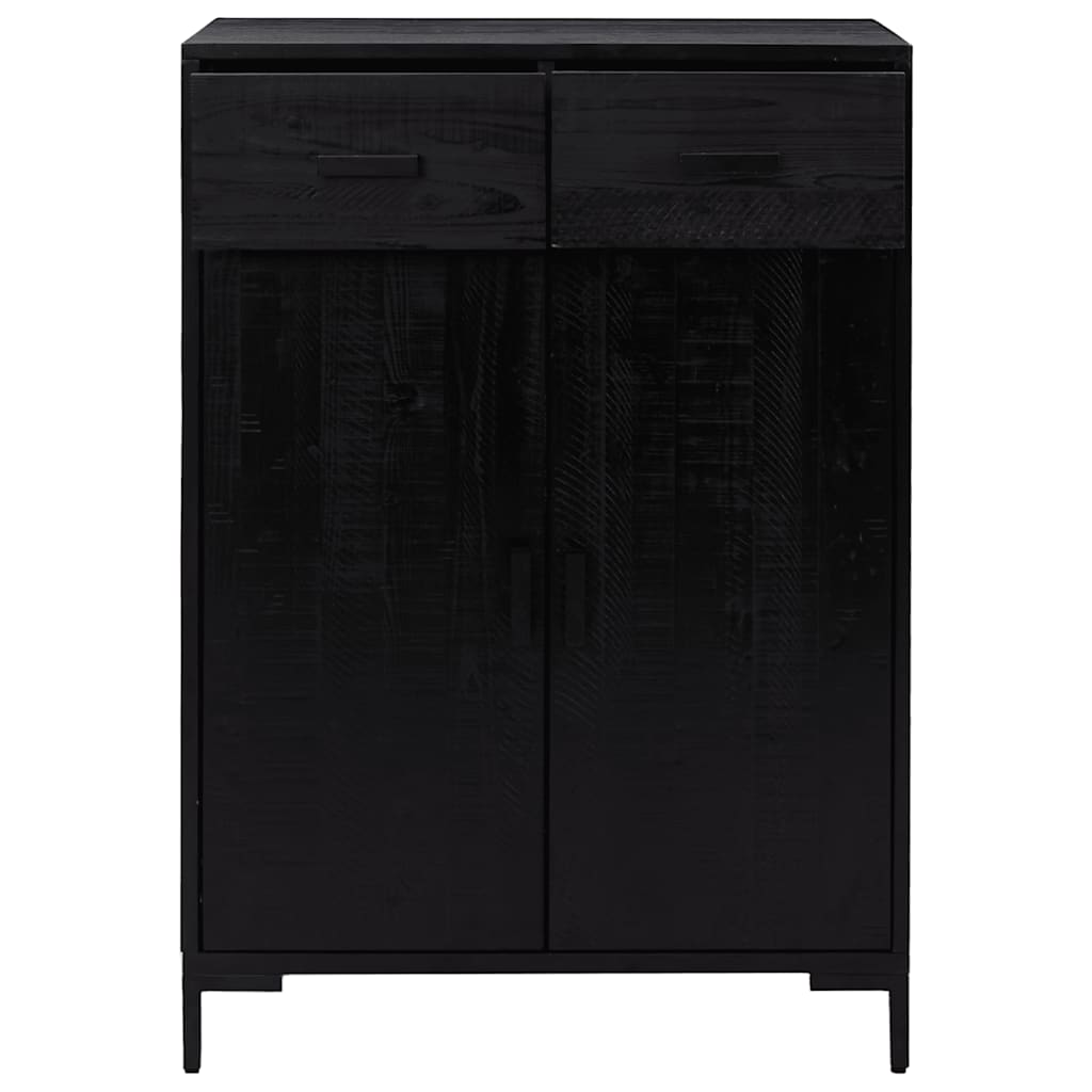 vidaXL Παπουτσοθήκη Μαύρη 75 x 40 x 110 εκ. από Μασίφ Ξύλο Πεύκου