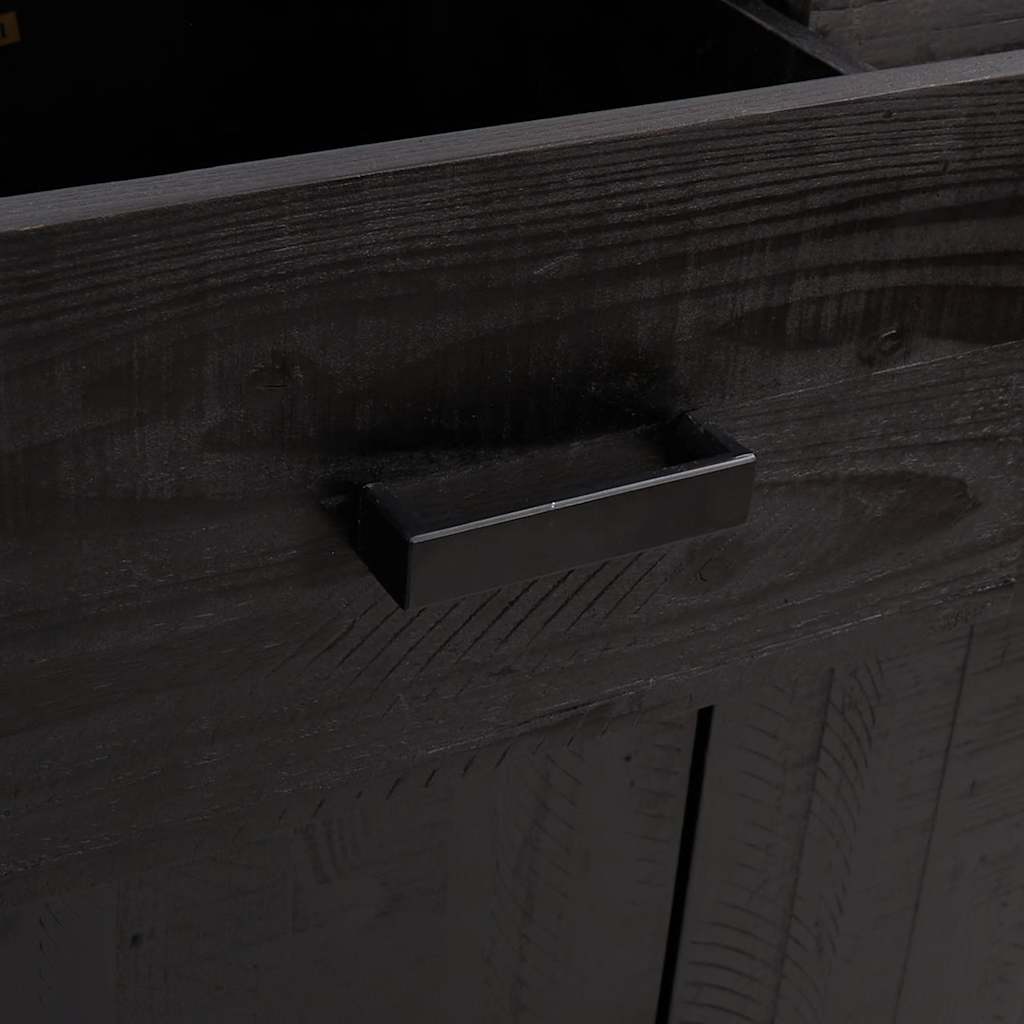 vidaXL Παπουτσοθήκη Μαύρη 75 x 40 x 110 εκ. από Μασίφ Ξύλο Πεύκου