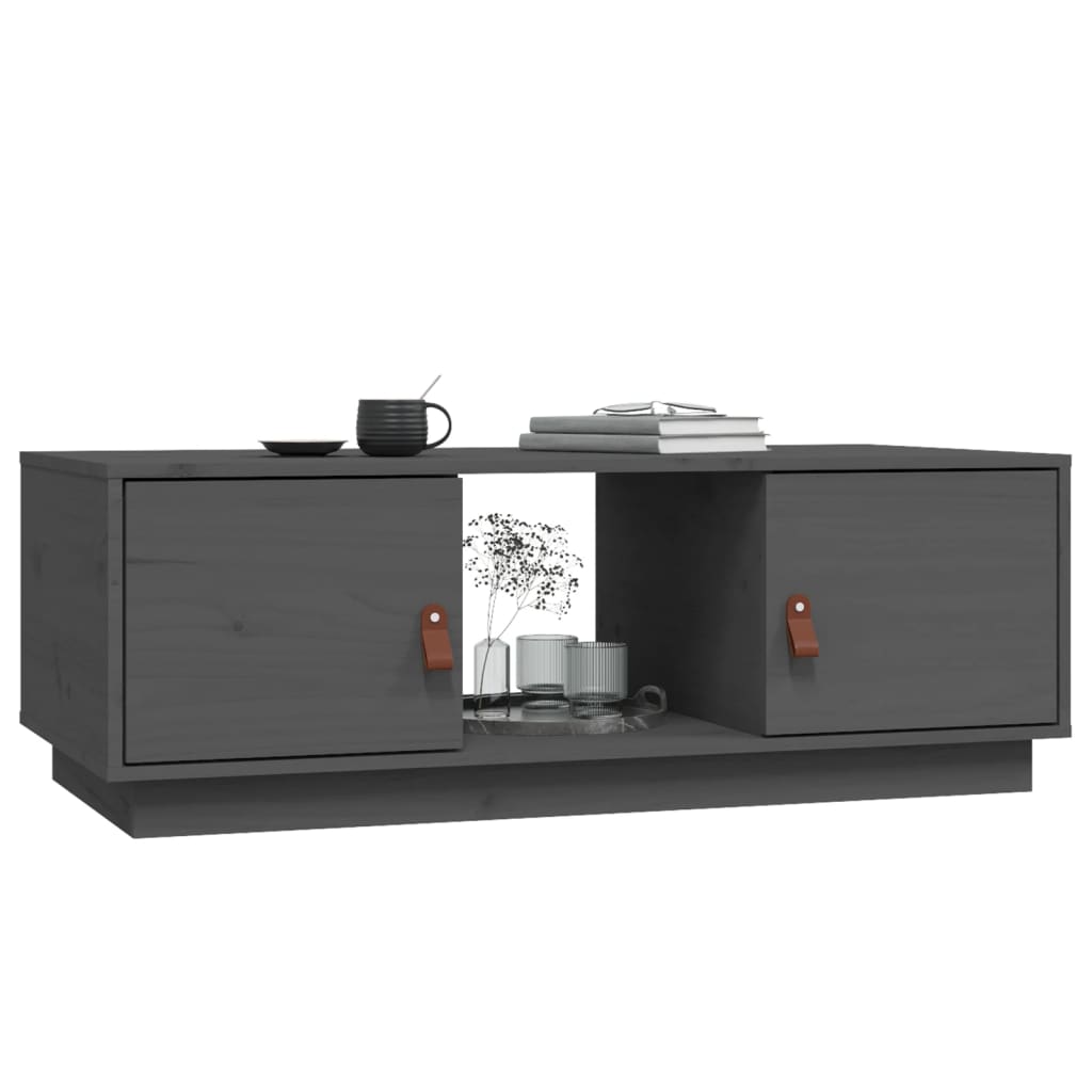 vidaXL Τραπεζάκι Σαλονιού Γκρι 100x50x35 εκ. από Μασίφ Ξύλο Πεύκου