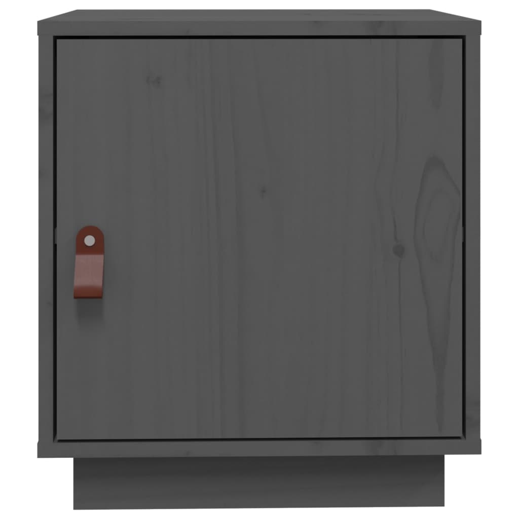 vidaXL Κομοδίνο Γκρι 40 x 34 x 45 εκ. από Μασίφ Ξύλο Πεύκου
