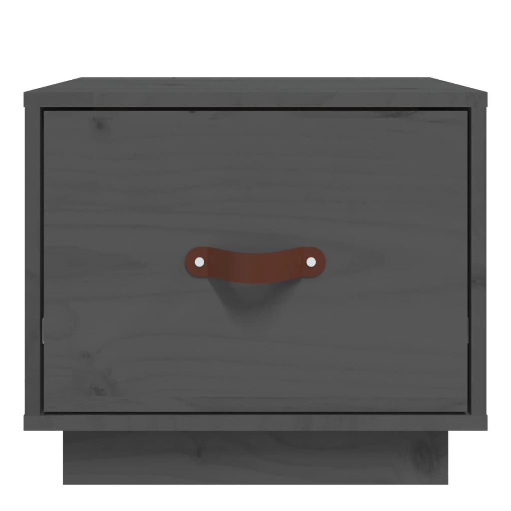 vidaXL Κομοδίνο Γκρι 40x34x35 εκ. από Μασίφ Ξύλο Πεύκου