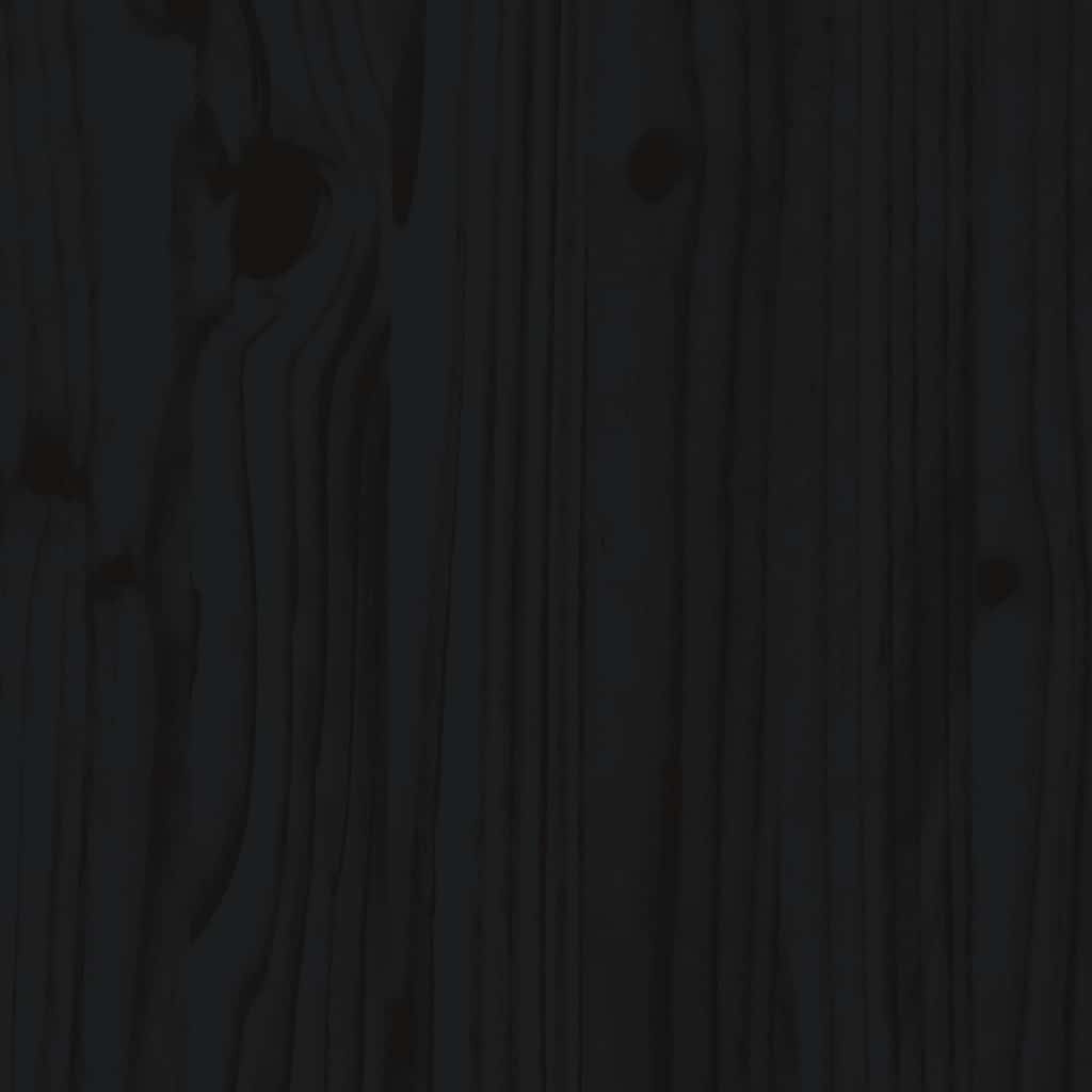 vidaXL Κομοδίνο Μαύρο40x34x55εκ. από Μασίφ Ξύλο Πεύκου