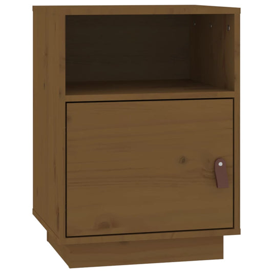 vidaXL Κομοδίνο Καφέ Μελί 40x34x55εκ. από Μασίφ Ξύλο Πεύκου