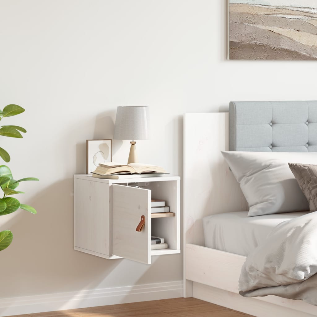 vidaXL Ντουλάπι Τοίχου Λευκό 31,5 x 30 x 30 εκ. από Μασίφ Ξύλο Πεύκου