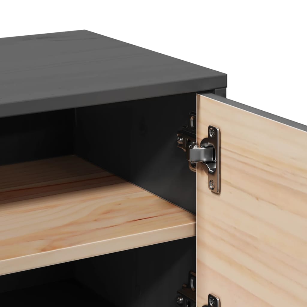 vidaXL Ντουλάπι Τοίχου Γκρι 31,5 x 30 x 30 εκ. από Μασίφ Ξύλο Πεύκου