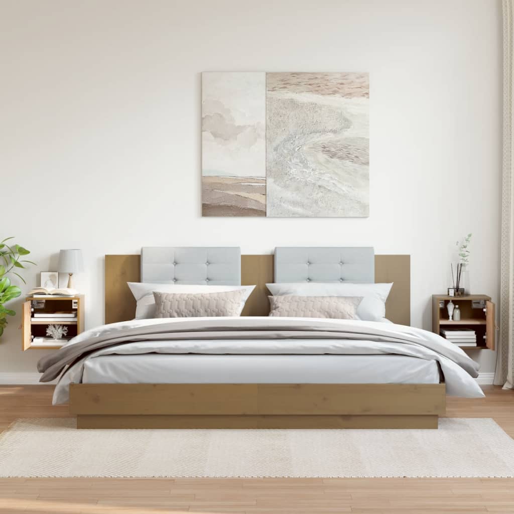 vidaXL Ντουλάπια Τοίχου 2 τεμ.Καφέ μελί31,5x30x30εκ. Μασίφ Ξύλο Πεύκου