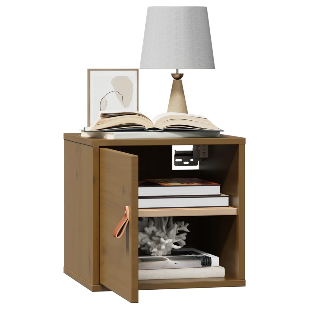 vidaXL Ντουλάπια Τοίχου 2 τεμ.Καφέ μελί31,5x30x30εκ. Μασίφ Ξύλο Πεύκου