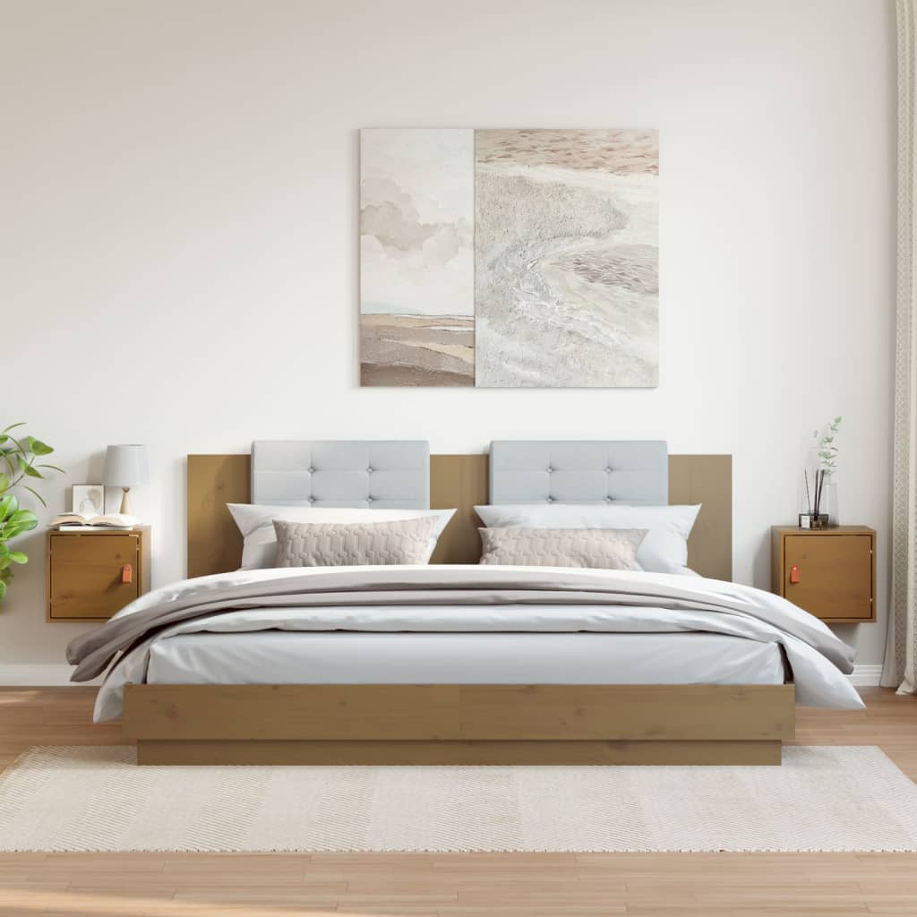 vidaXL Ντουλάπια Τοίχου 2 τεμ.Καφέ μελί31,5x30x30εκ. Μασίφ Ξύλο Πεύκου