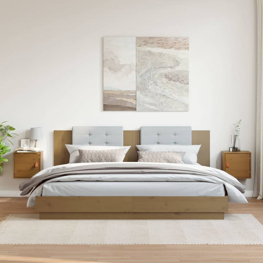 vidaXL Ντουλάπια Τοίχου 2 τεμ.Καφέ μελί31,5x30x30εκ. Μασίφ Ξύλο Πεύκου