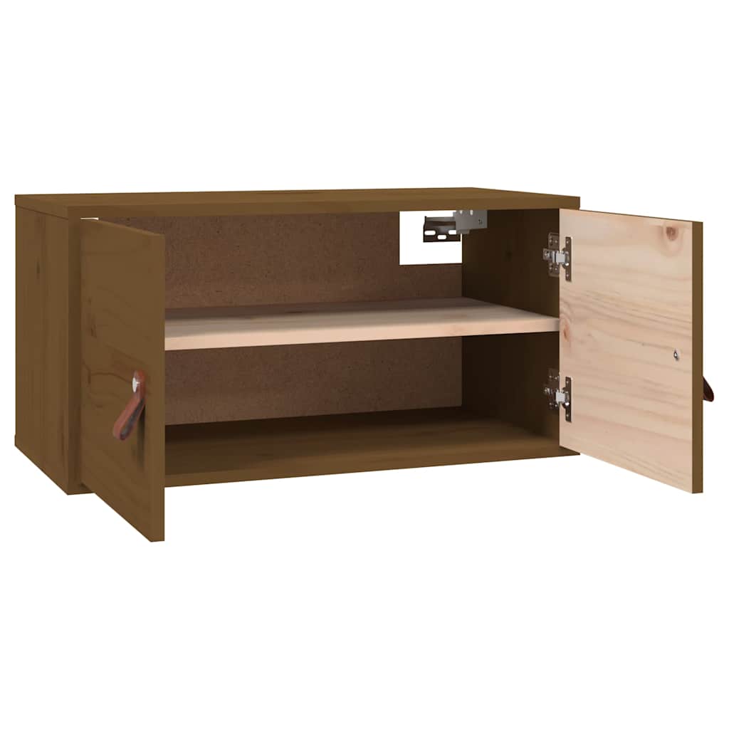vidaXL Ντουλάπια Τοίχου 2 τεμ. Καφέ Μελί 60x30x30 εκ Μασίφ Ξύλο Πεύκου