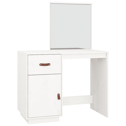 vidaXL Μπουντουάρ Λευκό 95x50x134 εκ. Μασίφ Ξύλο Πεύκου