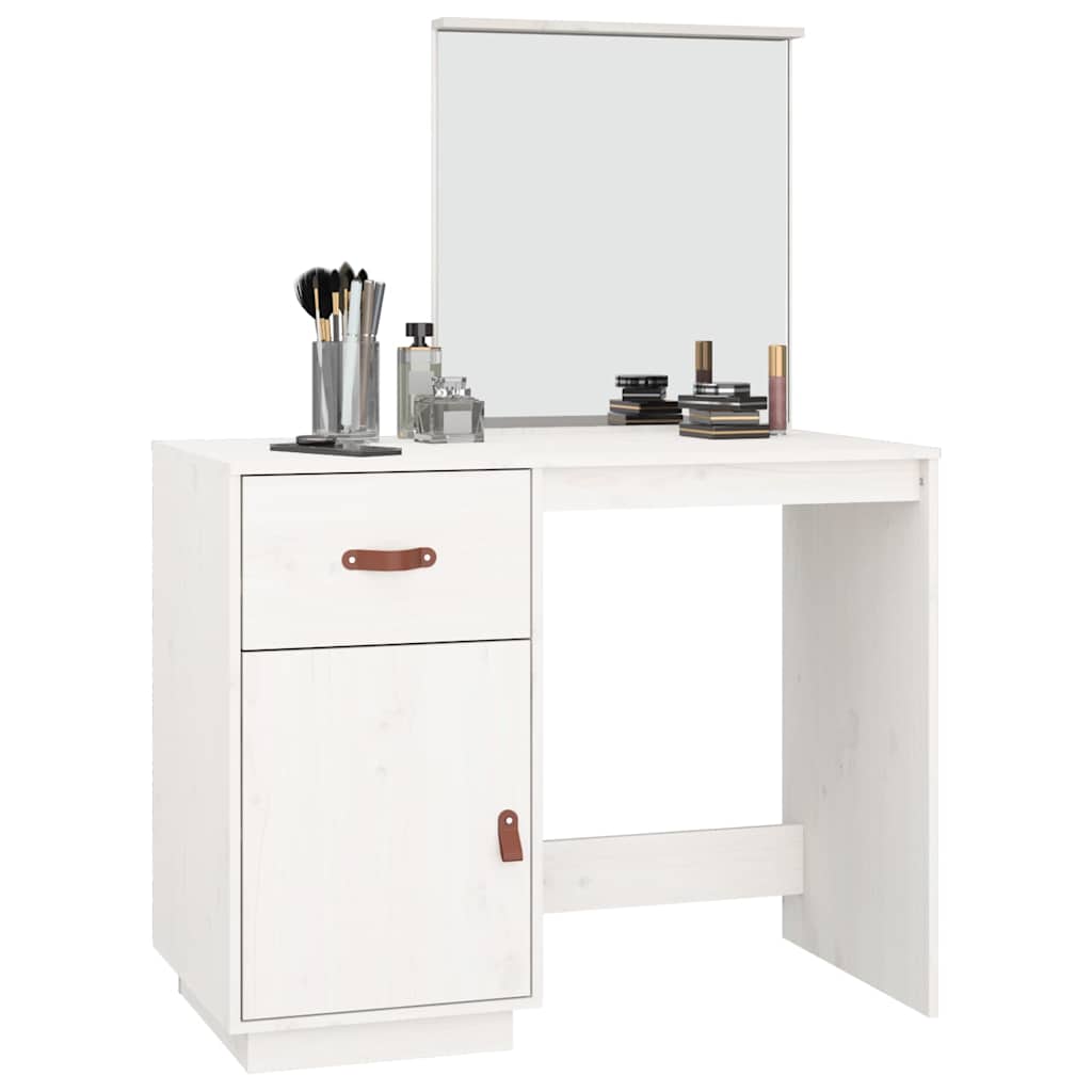 vidaXL Μπουντουάρ Λευκό 95x50x134 εκ. Μασίφ Ξύλο Πεύκου