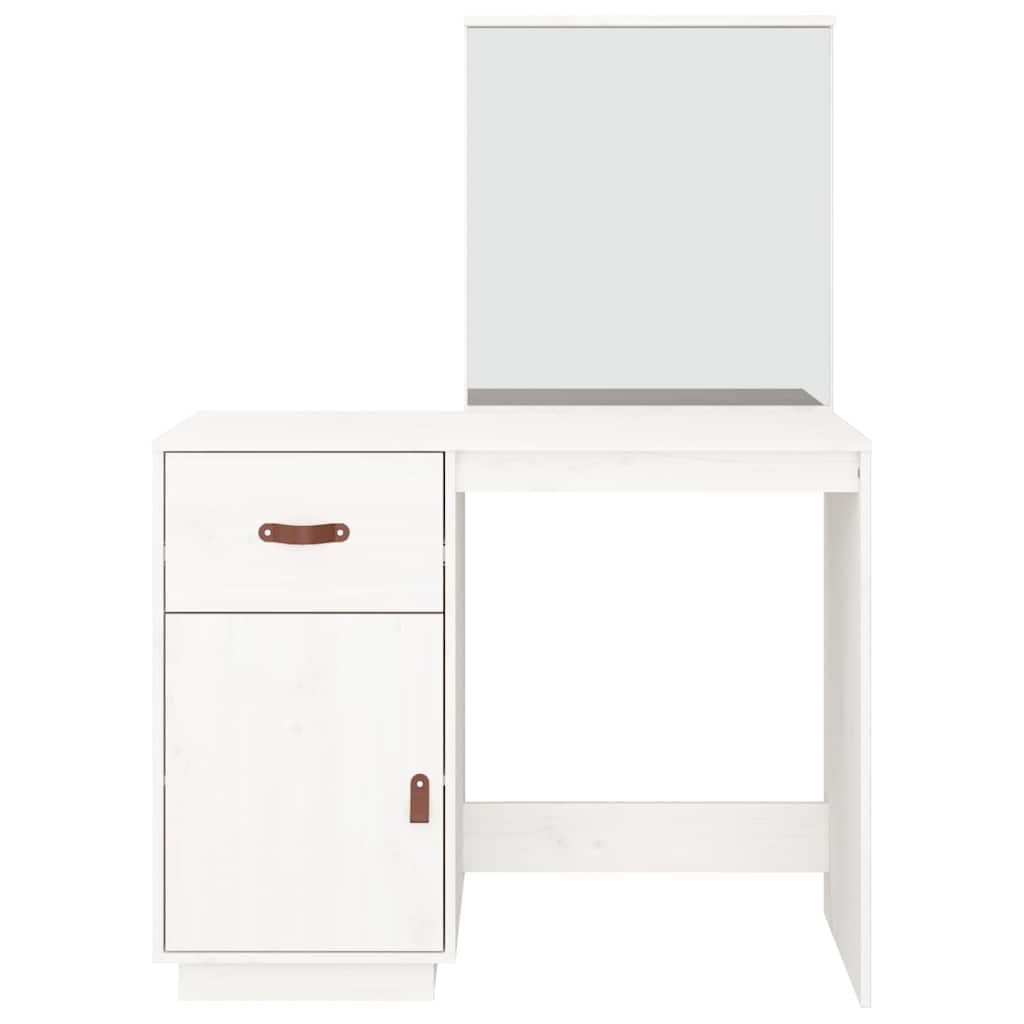 vidaXL Μπουντουάρ Λευκό 95x50x134 εκ. Μασίφ Ξύλο Πεύκου