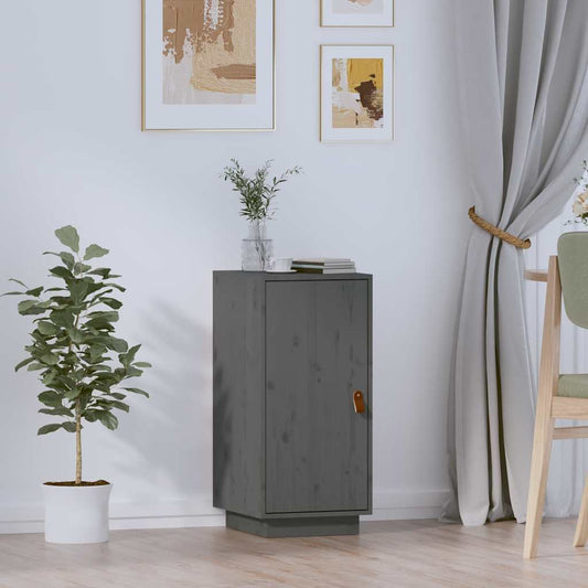 vidaXL Μπουφές Γκρι 34 x 40 x 75 εκ. από Μασίφ Ξύλο Πεύκου