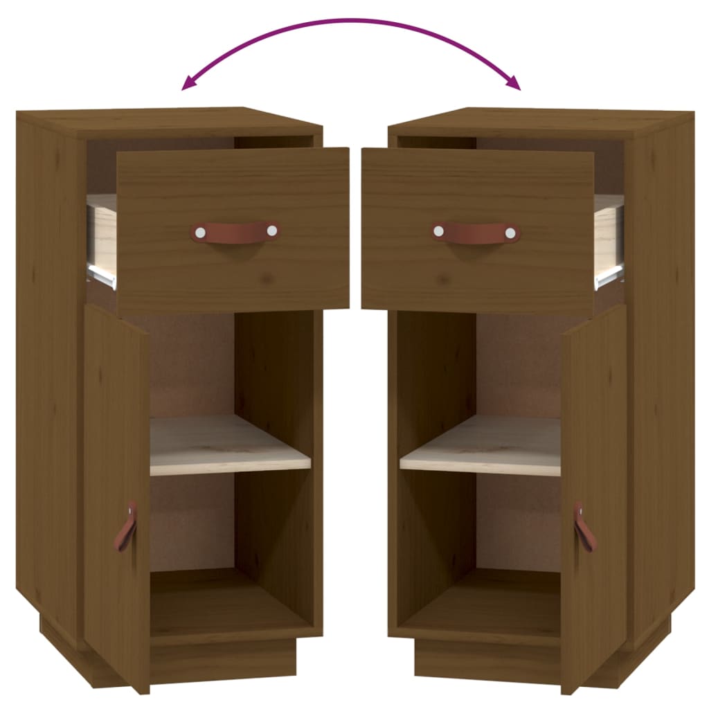 vidaXL Μπουφές Καφέ Μελί 34x40x75 εκ. από Μασίφ Ξύλο Πεύκου