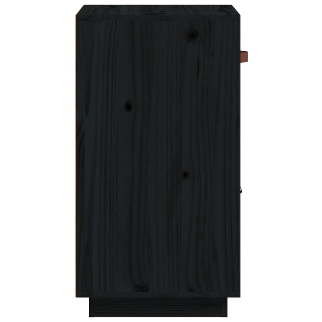 vidaXL Ντουλάπι Μαύρο 34 x 40 x 75 εκ. από Μασίφ Ξύλο Πεύκου