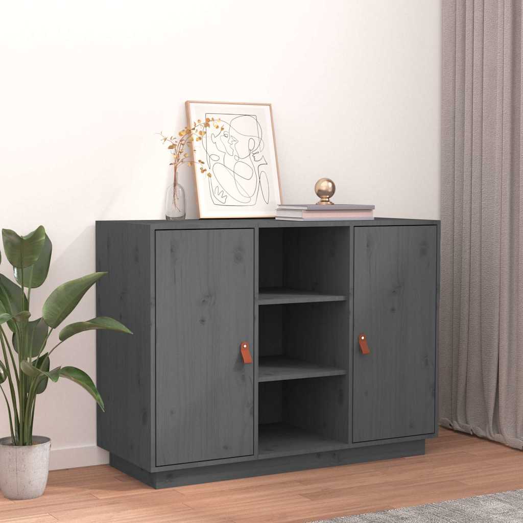 vidaXL Συρταριέρα Γκρι 100 x 40 x 75 εκ. από Μασίφ Ξύλο Πεύκου
