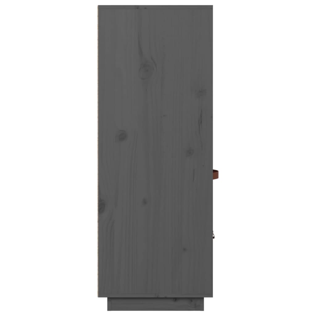 vidaXL Ντουλάπι Ψηλό Γκρι 67x40x108,5 εκ. από Μασίφ Ξύλο Πεύκου