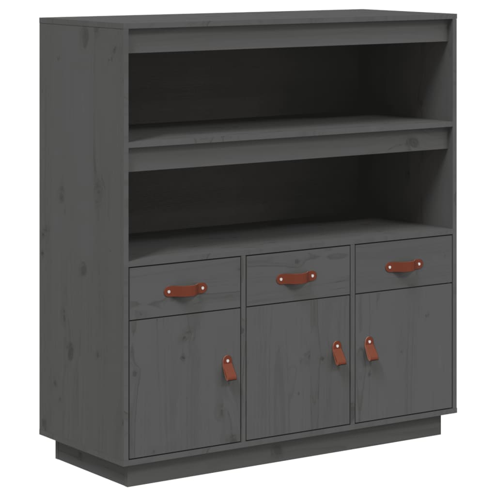 vidaXL Ντουλάπι Γκρι 100 x 40 x 108,5 εκ. από Μασίφ Ξύλο Πεύκου
