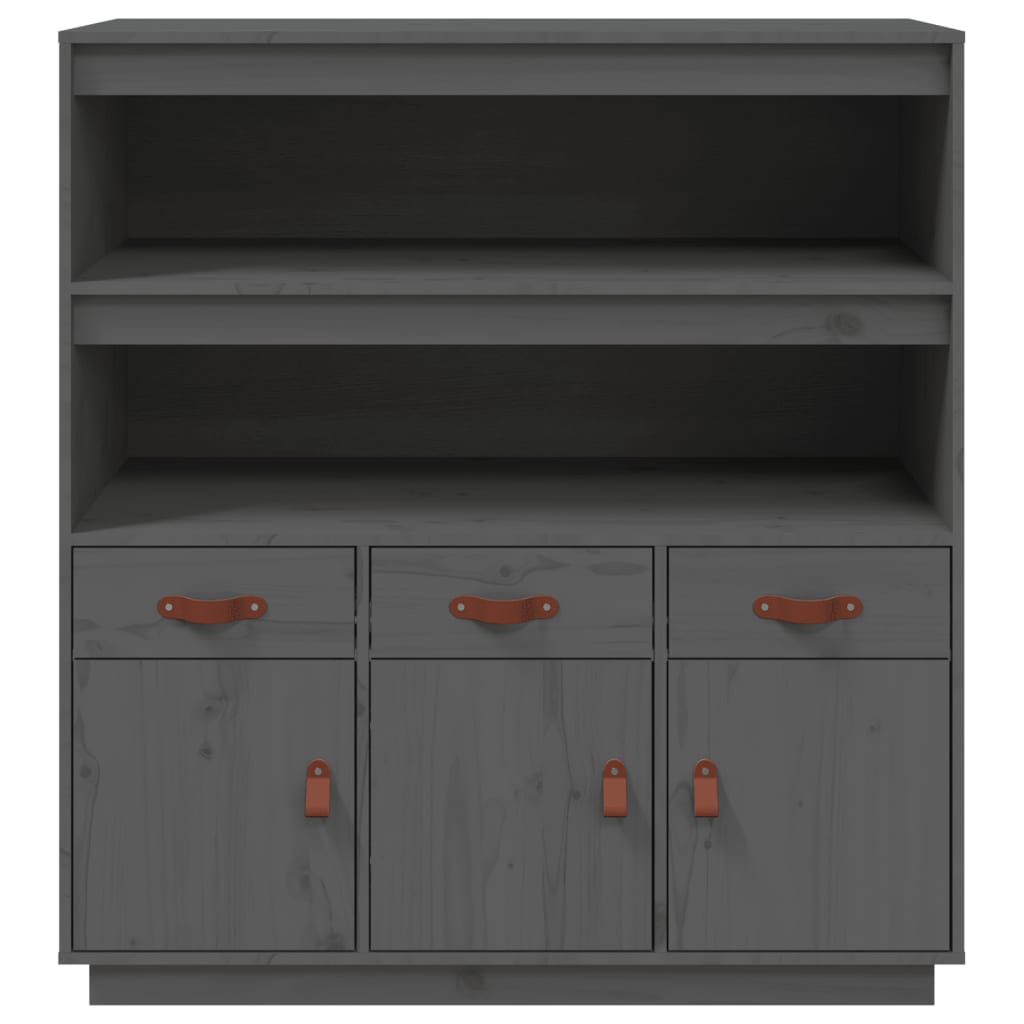 vidaXL Ντουλάπι Γκρι 100 x 40 x 108,5 εκ. από Μασίφ Ξύλο Πεύκου