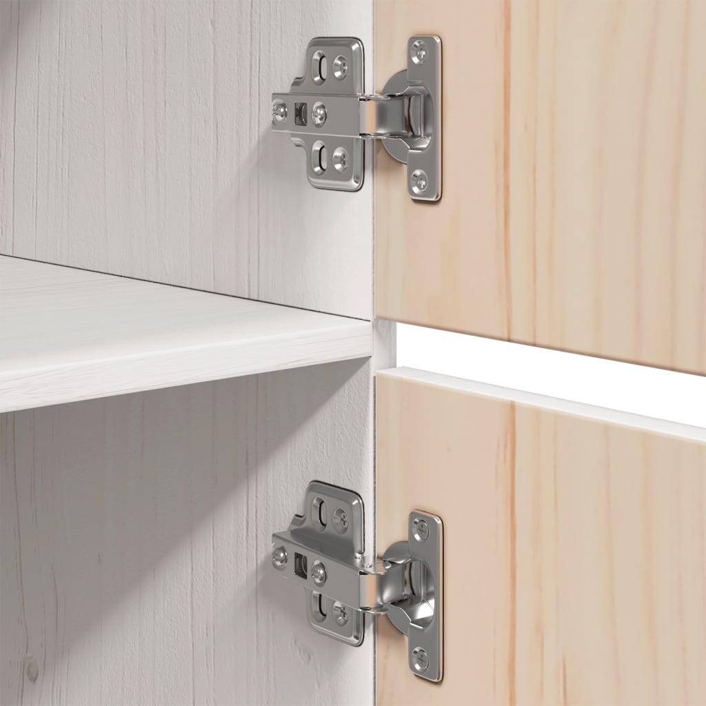 vidaXL Ντουλάπι Ψηλό Λευκό 34 x 40 x 108,5 εκ. από Μασίφ Ξύλο Πεύκου