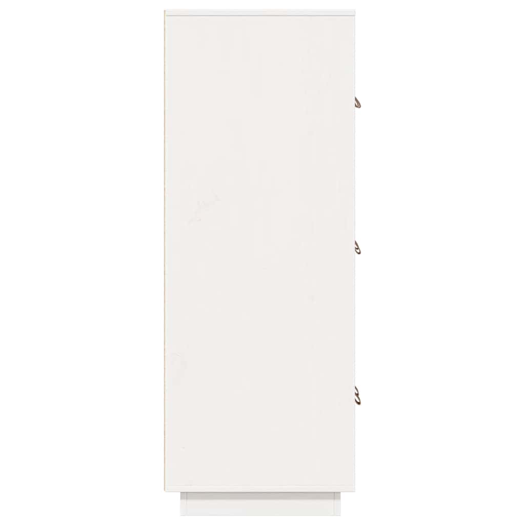 vidaXL Ντουλάπι Ψηλό Λευκό 67 x 40 x 108,5 εκ. από Μασίφ Ξύλο Πεύκου