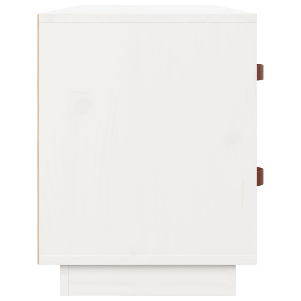 vidaXL Παπουτσοθήκη Λευκό 100x34x45 εκ. από Μασίφ Ξύλο Πεύκου