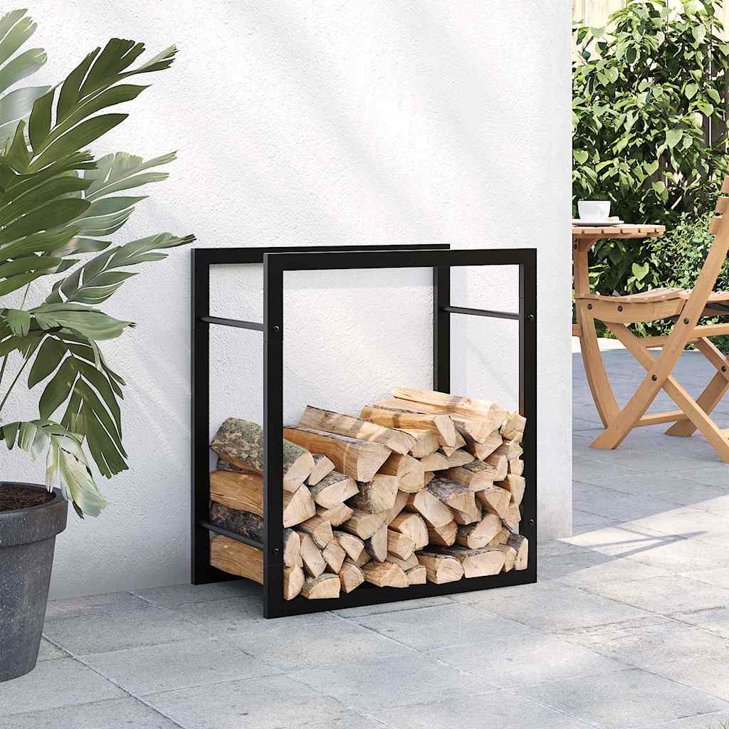 vidaXL Ραφιέρα Καυσόξυλων Ματ Μαύρο 50x28x56 εκ. Ατσάλι